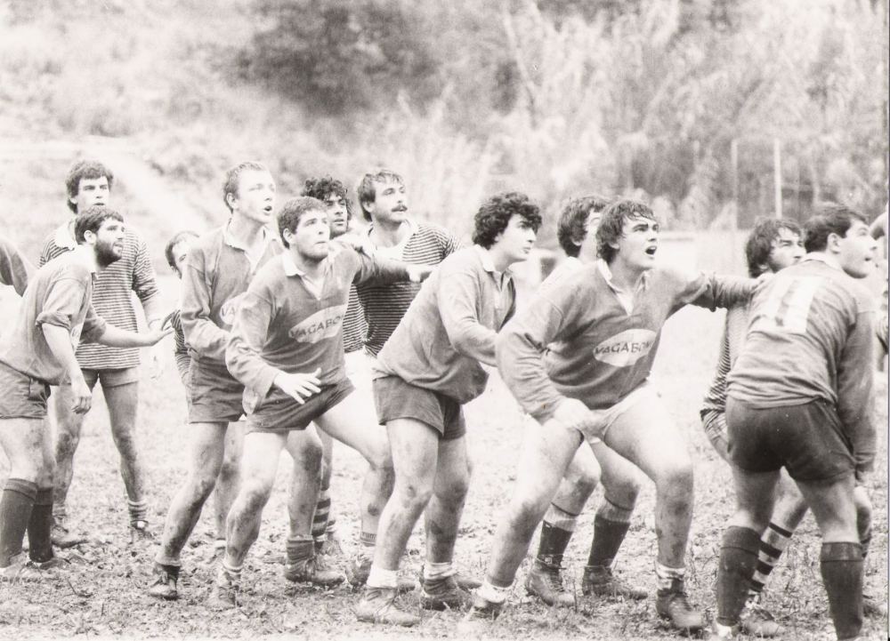 Squadra del Cogoleto in azione, fine anni 70. Dal sito rugbycogoleto.it